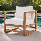 Christopher Knight Home Wisp Modern Outdoor Acacia Wood Oversized Club Chair with Cushions