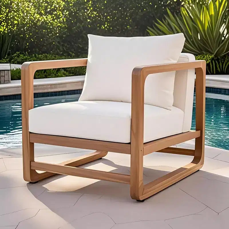 Christopher Knight Home Wisp Modern Outdoor Acacia Wood Oversized Club Chair with Cushions