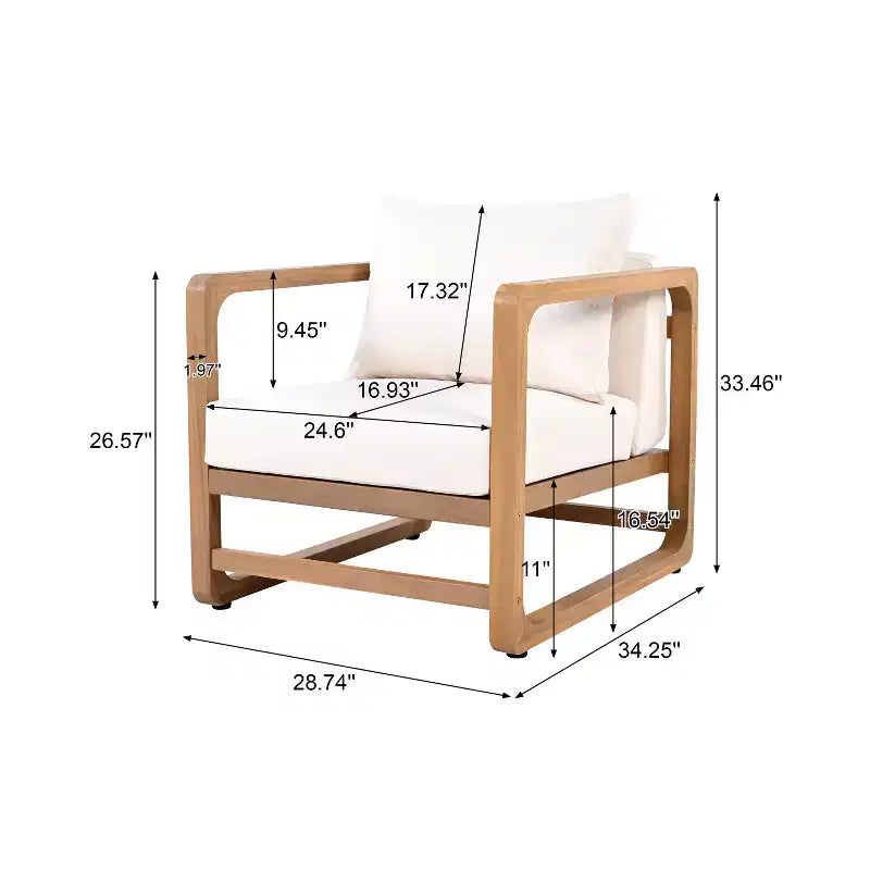 Christopher Knight Home Wisp Modern Outdoor Acacia Wood Oversized Club Chair with Cushions