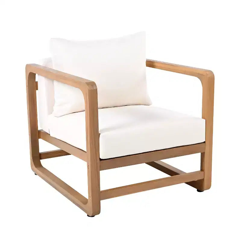 Christopher Knight Home Wisp Modern Outdoor Acacia Wood Oversized Club Chair with Cushions