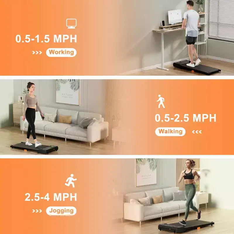 Costway 2.5HP Under Desk Treadmill with Remote Control LED Display 12 Preset Programs