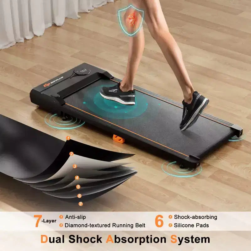 Costway 2.5HP Under Desk Treadmill with Remote Control LED Display 12 Preset Programs