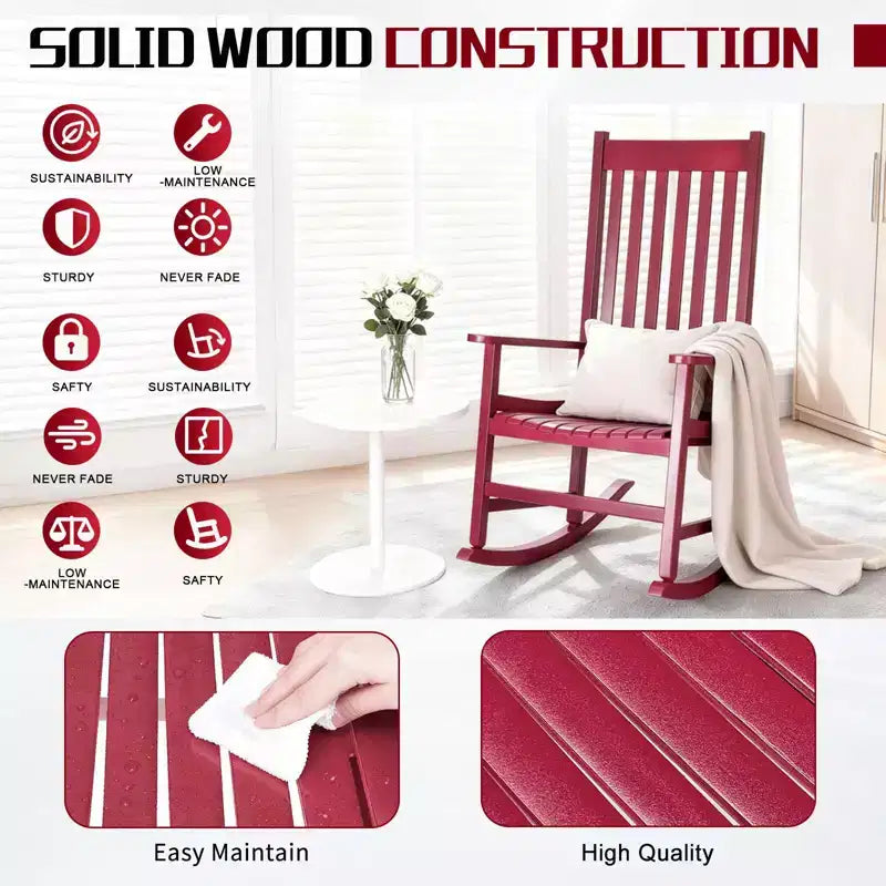 Karl Home | Solid Wood Outdoor Rocking Chair
