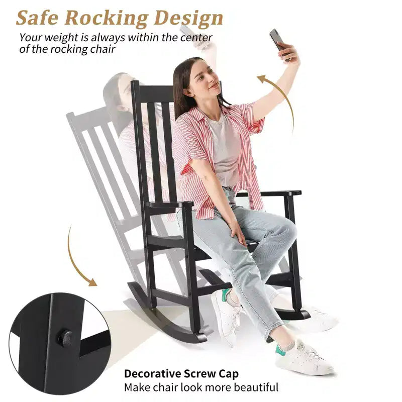 Karl Home | Solid Wood Outdoor Rocking Chair