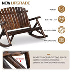 Karl Home | 47 in. Solid Wood High Back Outdoor Rocking Bench