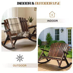 Karl Home | 47 in. Solid Wood High Back Outdoor Rocking Bench