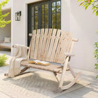 Karl Home | 47 in. Solid Wood High Back Outdoor Rocking Bench
