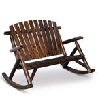 Karl Home | 47 in. Solid Wood High Back Outdoor Rocking Bench