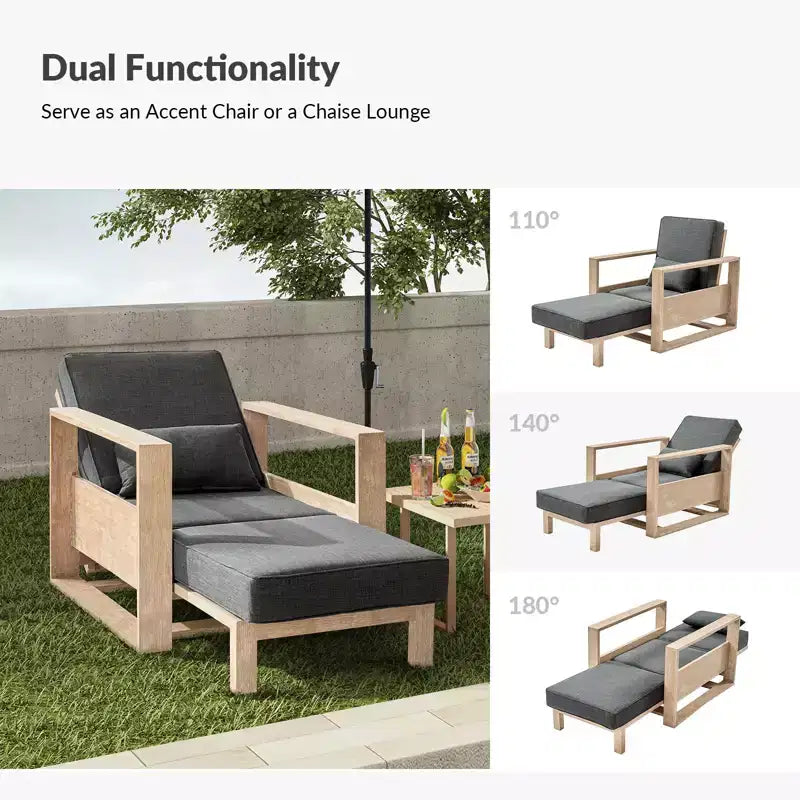 Amilcare Chaise Lounge with Adjustable Backrest|HULALA HOME