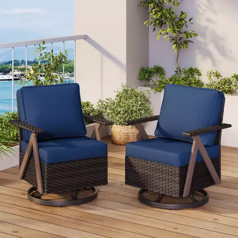 UPTIOT Polyethylene (PE) Wicker Outdoor Patio Sofa with Cushions