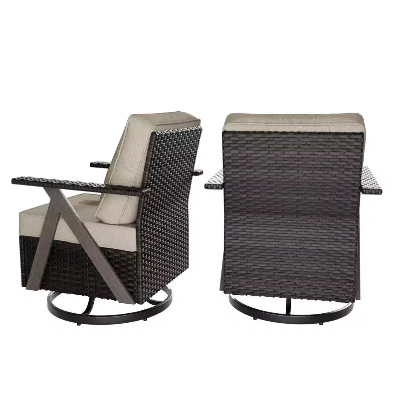 UPTIOT Polyethylene (PE) Wicker Outdoor Patio Sofa with Cushions