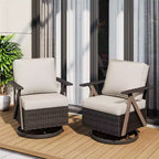 UPTIOT Polyethylene (PE) Wicker Outdoor Patio Sofa with Cushions