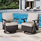 UPTIOT Polyethylene (PE) Wicker Outdoor Patio Sofa with Cushions