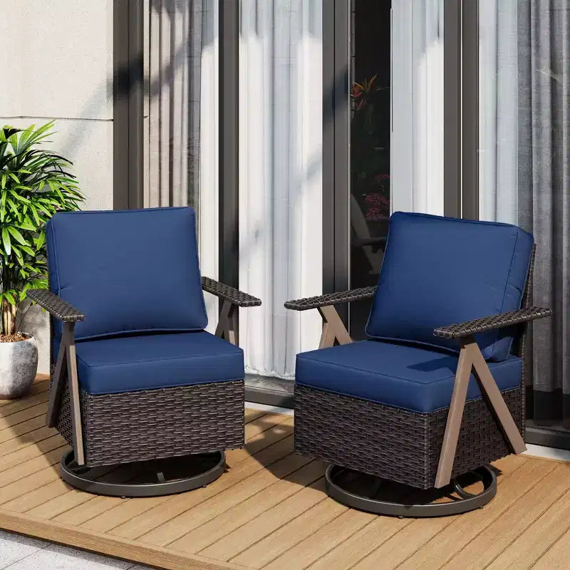 UPTIOT Polyethylene (PE) Wicker Outdoor Patio Sofa with Cushions