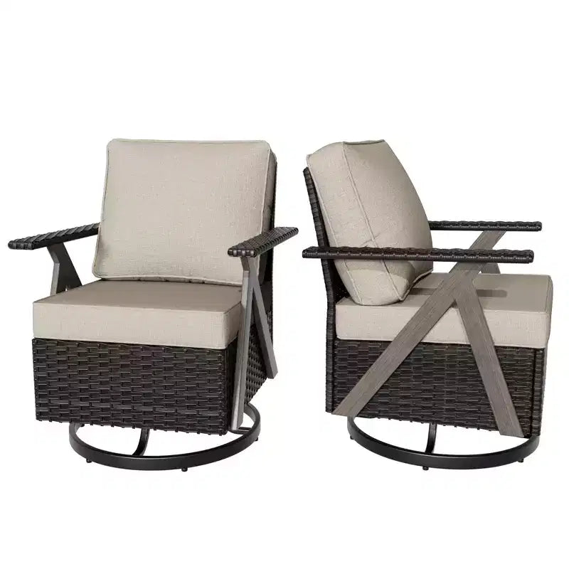 UPTIOT Polyethylene (PE) Wicker Outdoor Patio Sofa with Cushions