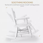 2-Person Wood Rocking Chair with Log Design, Heavy Duty Loveseat with Wide Curved Seats for Patio, Garden