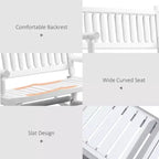 2-Person Wood Rocking Chair with Log Design, Heavy Duty Loveseat with Wide Curved Seats for Patio, Garden