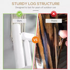 2-Person Wood Rocking Chair with Log Design, Heavy Duty Loveseat with Wide Curved Seats for Patio, Garden