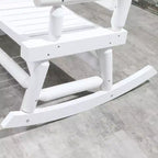 2-Person Wood Rocking Chair with Log Design, Heavy Duty Loveseat with Wide Curved Seats for Patio, Garden
