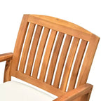 Outdoor Rocking Chair with Cushion, Acacia Wood Patio Rocker for Backyard, Patio, Home