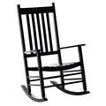 Outdoor Rocking Chair, Patio Rocking Chair with Smooth Curves, High Density Wooden Rockers for Lawn Garden Porch, Supports Up to 350lbs