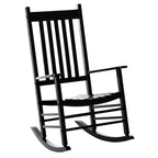 Outdoor Rocking Chair, Patio Rocking Chair with Smooth Curves, High Density Wooden Rockers for Lawn Garden Porch, Supports Up to 350lbs