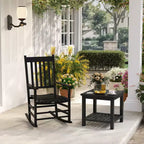 Outdoor Rocking Chair, Patio Rocking Chair with Smooth Curves, High Density Wooden Rockers for Lawn Garden Porch, Supports Up to 350lbs