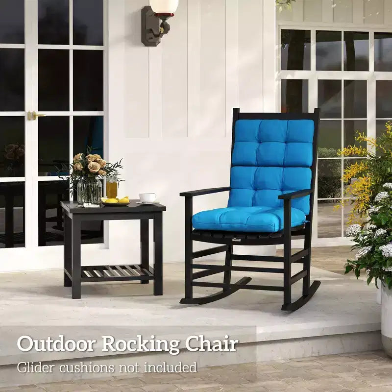 Outdoor Rocking Chair, Patio Rocking Chair with Smooth Curves, High Density Wooden Rockers for Lawn Garden Porch, Supports Up to 350lbs