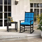 Outdoor Rocking Chair, Patio Rocking Chair with Smooth Curves, High Density Wooden Rockers for Lawn Garden Porch, Supports Up to 350lbs