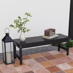 47 Outdoor Bench Seat, HDPE All-Weather Garden Bench, Backless Slatted Patio Bench for Yard, Porch, Park