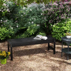 47 Outdoor Bench Seat, HDPE All-Weather Garden Bench, Backless Slatted Patio Bench for Yard, Porch, Park