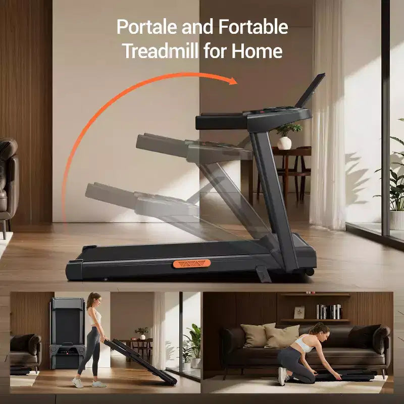 15% Incline Treadmill with Handles, 3-in-1 Portable Treadmills for Home and Office, Foldable Treadmills with 300 Lbs Weight Capacity (15)