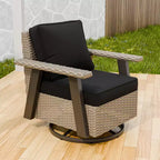 EAGLE PEAK Classic 360 Swivel Rocker Patio Chair with Thick Cushions, All-Weather Wicker Outdoor Lounge Glider