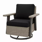 EAGLE PEAK Classic 360 Swivel Rocker Patio Chair with Thick Cushions, All-Weather Wicker Outdoor Lounge Glider