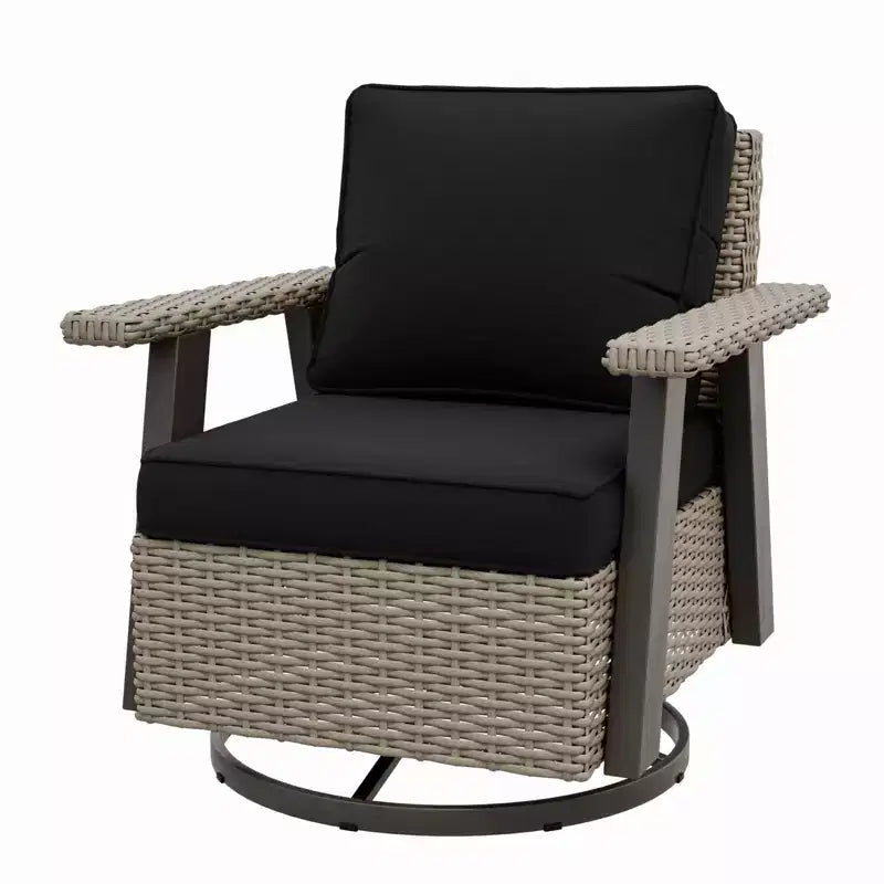 EAGLE PEAK Classic 360 Swivel Rocker Patio Chair with Thick Cushions, All-Weather Wicker Outdoor Lounge Glider