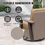 EAGLE PEAK Classic 360 Swivel Rocker Patio Chair with Thick Cushions, All-Weather Wicker Outdoor Lounge Glider
