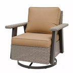 EAGLE PEAK Classic 360 Swivel Rocker Patio Chair with Thick Cushions, All-Weather Wicker Outdoor Lounge Glider