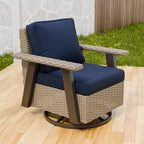 EAGLE PEAK Classic 360 Swivel Rocker Patio Chair with Thick Cushions, All-Weather Wicker Outdoor Lounge Glider