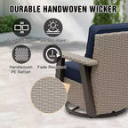 EAGLE PEAK Classic 360 Swivel Rocker Patio Chair with Thick Cushions, All-Weather Wicker Outdoor Lounge Glider