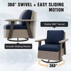 EAGLE PEAK Classic 360 Swivel Rocker Patio Chair with Thick Cushions, All-Weather Wicker Outdoor Lounge Glider