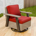 EAGLE PEAK Classic 360 Swivel Rocker Patio Chair with Thick Cushions, All-Weather Wicker Outdoor Lounge Glider