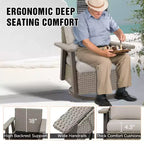 EAGLE PEAK Classic 360 Swivel Rocker Patio Chair with Thick Cushions, All-Weather Wicker Outdoor Lounge Glider