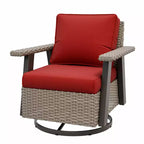 EAGLE PEAK Classic 360 Swivel Rocker Patio Chair with Thick Cushions, All-Weather Wicker Outdoor Lounge Glider