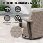 EAGLE PEAK Classic 360 Swivel Rocker Patio Chair with Thick Cushions, All-Weather Wicker Outdoor Lounge Glider