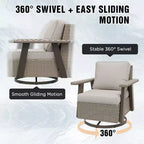 EAGLE PEAK Classic 360 Swivel Rocker Patio Chair with Thick Cushions, All-Weather Wicker Outdoor Lounge Glider