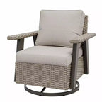 EAGLE PEAK Classic 360 Swivel Rocker Patio Chair with Thick Cushions, All-Weather Wicker Outdoor Lounge Glider