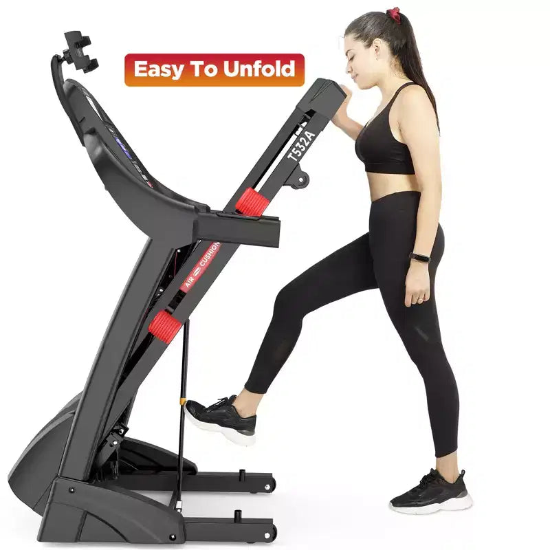 Folding Treadmill with 5HP Quiet Motor, 20-Level Auto Incline, APP Control, 71 Programs, Shock-Absorbing Deck, 300-400LB Capacity for Home Use