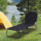 Folding Chaise Lounge Pool Chairs, Outdoor Sun Tanning Chairs with 5-Level Reclining Back, Steel Frame for Beach, Patio