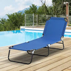 Folding Chaise Lounge Pool Chairs, Outdoor Sun Tanning Chairs with 5-Level Reclining Back, Steel Frame for Beach, Patio