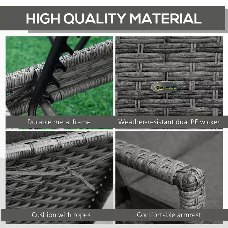 Wicker Chaise Lounge, 4 Position Adjustable Backrest and Cushions Outdoor Lounge Chair PE Rattan Sun Lounger for Poolside, Balcony or Garden
